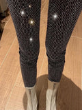 Huidianyin Sparkly Crystal Pants Women Leggings Autumn Winter High Waist Elastic Bodycon Long Penci Pant Streetwear Y2K Pants Tights