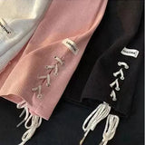 Huidianyin Waist Casual Wide Leg Shorts Women Y2k Summer Loose Drawstring Lace Up Jogging Pants BF Fashion Baggy All-match Sweatpants