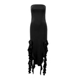 Huidianyin Long Dresses For Women Slit Sexy Bodycon Sleeveless Jellyfish Dress Hot Girls Fashion Off The Shoulders Maxi Dress Woman