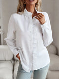 Huidianyin Ruffles Women Shirt Stand Collar Long Sleeve Elegant Office Blouse White Top Spring Summer Causal Solid Simple Shirts