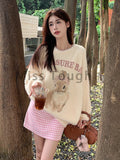 Huidianyin Kawaii Knitted 2 Piece Set Women Casual Sweet Print Sweater + Plaid Skirt Suit Female Korean Fashion Vintage Cute Set New