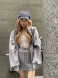 Huidianyin Korean Fashion Y2k Two Piece Set Women Sportwear Elegant Tracksuist Female Hooded Sweatshirt£«Sweet Skirt Set 2024 New