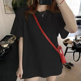 Huidianyin 100% Cotton Women Korean T Shirt Fashion Casual Female Loose Summer Tops Preppy Style All Match Student Solid Color Tees