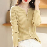 Huidianyin Women Spring Knitted Cardigan Round Neck Wool Warm Coat Fashion Simple Versatile Solid Color Sweater Simple Top