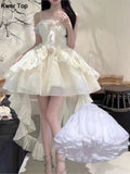 Huidianyin Elegant Birthday Lolita Party Dress With Underskirt Outfits Women French Ruffles Dancing Vestidos Summer Korean Clothes