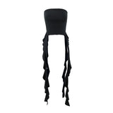 Huidianyin Summer Y2k Tank Tops Asymmetrical Fringed Ruffle Top Streetwear Black Strapless Clothes