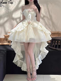 Huidianyin Elegant Birthday Lolita Party Dress With Underskirt Outfits Women French Ruffles Dancing Vestidos Summer Korean Clothes