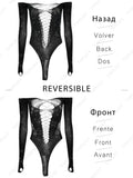 Huidianyin See Through Sparkly Mesh Bodysuit Women Long Sleeve Rhinestone Body Tops Hot Drill Female Party Nightclub Sexy Lingerie