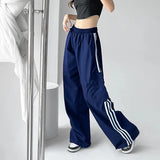 Huidianyin Sweatpants Women Hip Hop Streetwear Baggy Wide Leg Cargo Pants Bf Y2K High Waist Drawstring Joggers Trousers