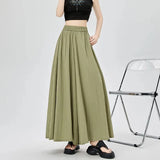 Huidianyin Ice Silk Wide Leg Pants Women Summer Loose Korean Lazy Casual Ankle Length Pants Fashion High Waist All-match Streetwear