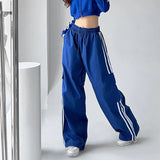 Huidianyin Sweatpants Women Hip Hop Streetwear Baggy Wide Leg Cargo Pants Bf Y2K High Waist Drawstring Joggers Trousers