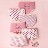 Huidianyin Kids Panties 7 Collections Chirdren's Underwear Lovely Girls Briefs Floral Grid Cute Pants Baby Dots Cotton Underpants