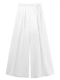 Huidianyin Fashion Solid Sling 2 Piece Set Women Elegant Casual Loose Thin Sleeveless Tops Female + High Waist Wide Leg Pants 2024