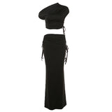 Huidianyin Bandage Maxi Skirt 2 Piece Sets Womens Outfits Sexy Slim Tank Tops Lady Party Bodycon Long Elegant Dress Sets Womens 2024