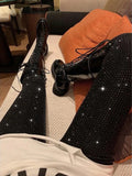 Huidianyin Sparkly Crystal Pants Women Leggings Autumn Winter High Waist Elastic Bodycon Long Penci Pant Streetwear Y2K Pants Tights