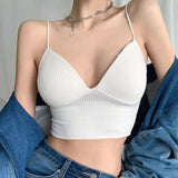 Huidianyin Neck Solid Color Exposed Navel Slim Fit Basic Tank Top Women Camisoles