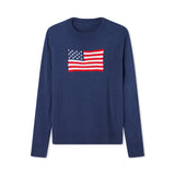 Huidianyin Women Flag Sweaters Casual Long Sleeve Crew Neck Loose Fit Knit Pullover Jumper Y2k Aesthetic Harajuku Autumn Tops