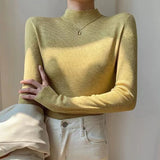 Huidianyin Sweater Women Fashion New Stretch Basic Tops Knitted Pullovers Long Sleeve Bottoming Jumper Ladies Sweater New