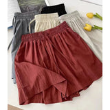 Huidianyin Summer Folds Ice Silk Shorts Women Korean Streetwear Loose Wide Leg Pants Fashion Casual Female High Waist Shorts New