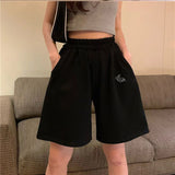 Huidianyin Women High Waist Sweatpants Korean Fashion Plus Size Casual Loose Wide Leg Pants Harajuku All Match Female Running Shorts