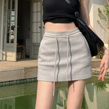 Huidianyin Summer High Waist Drawstring Slim Bag Hip Skirt Women's Casual Skirt Hotsweet A line Skirt