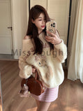 Huidianyin Kawaii Knitted 2 Piece Set Women Casual Sweet Print Sweater + Plaid Skirt Suit Female Korean Fashion Vintage Cute Set New