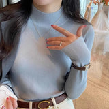 Huidianyin Sweater Women Fashion New Stretch Basic Tops Knitted Pullovers Long Sleeve Bottoming Jumper Ladies Sweater New