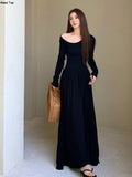 Huidianyin Casual Long Sleeve Maxi Bodycon Dress for Women Elegant Fashion Chic Evening Prom White Robe Female Spring Clothes 2024