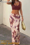 Huidianyin 2023 Women Skirt Tie Dye Summer Long Skirts For Women Fashion 2023 High Waist Midi Skirt Vintage Elegant Women's Skirts