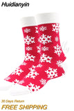 Huidianyin 2023 Christmas Socks Women PEONFLY Funny Santa Claus Christmas Tree Snow Elk Cotton Happy Socks Men Harajuku New Year Sokken