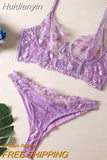 Huidianyin Fancy Lingerie Uncensored Lace Transparent Underwear Fetish Set Women 2 Piece Fine Sexy Bra Fantasy Luxury Intimate