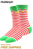 Huidianyin 2023 Christmas Socks Women PEONFLY Funny Santa Claus Christmas Tree Snow Elk Cotton Happy Socks Men Harajuku New Year Sokken