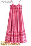Huidianyin Patchwork Knit Dress Women Fashion Chic Lady Boho Sleeveless Long Dresses Female Clothing 2023 Summer New