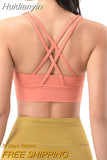 Huidianyin TO BN Women Bra Yoga Sports Bralette Nylon Breathable Fitness Top Underwear Cross Sexy Back Anti-Shake Gym Female Bras