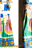 Huidianyin Printed Pleated Midi Skirt Woman High Waist Summer Skirt Sets Stylish Long Skirts For Women Fashion 2023 Beach Skirt