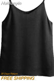 Huidianyin Chiffon Camis Top Blouse Women Sleeveless Solid Sexy Casual Basic Tank