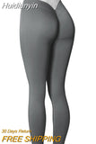 Huidianyin TO BN Back V Butt Yoga Pant Women Fitness Workout Gym Running Scrunch Leggings High Waist Trousers Jogging Active Wear Tight 912