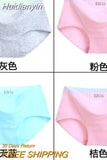 Huidianyin Solid Color Cotton Women Panties Underwear Breathable Women Girl Briefs Comfortable Mid RiseUnderpant Lingerie Panties