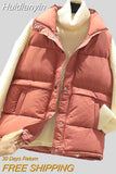 Huidianyin Women Sleeveless Vest Winter Warm Plus Size 2XL Down Cotton Padded Jacket Female Veats Mandarin Collar Sleeveless Waistcoat