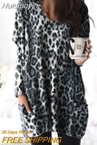 Huidianyin Fashion Leopard Print Tops Women Casual Loose Long Sleeve Long Blouses 2023 Spring Leisure Vintage Blusas Mujer Oversize