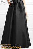 Huidianyin High Waist Solid A-line Maxi Skirt ZANZEA Fashion Women Party Long Skirts Casual Jupe Elegant OL Work Satin Faldas Saia