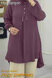 Huidianyin Spring 2023 Muslim Puff Sleeve Women Blouse Female Solid Color O-Neck Shirt Tunic Elegant Casual Blouses Blusas Tops