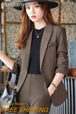 Huidianyin Women Blazer Simple Fashion Casual Long Sleeve Chic Elegant Outerwear Temperament Solid All-match Jacket Clothing New