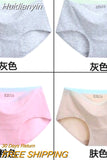 Huidianyin Solid Color Cotton Women Panties Underwear Breathable Women Girl Briefs Comfortable Mid RiseUnderpant Lingerie Panties