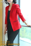 Huidianyin Ladies Blazer Long Sleeve Blaser Women Suit jacket Female Feminine Blazer Femme White Black Blazer Autumn