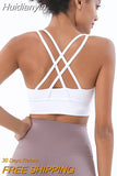 Huidianyin TO BN Women Sports Bra Shoulder Cami Sexy Backless Tank Top Gym Training Workout Underwear Crop Tops Yoga Bra For Fitness Wo