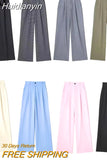 Huidianyin 2023 Baggy Pants Woman Multicolour High Waist Pants For Women Office Casual Wide Leg Trousers Women Summer Women's Pants