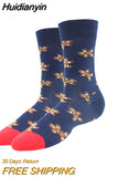 Huidianyin 2023 Christmas Socks Women PEONFLY Funny Santa Claus Christmas Tree Snow Elk Cotton Happy Socks Men Harajuku New Year Sokken