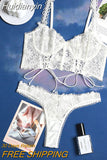 Huidianyin Sexy Lingerie Lace Fancy Underwear Brief Sets Bra Kit Push Up g-Strings Thongs Short Skin Care Kits Sensual Outfits 925