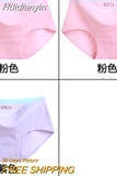 Huidianyin Solid Color Cotton Women Panties Underwear Breathable Women Girl Briefs Comfortable Mid RiseUnderpant Lingerie Panties